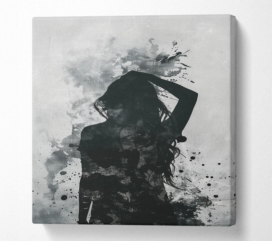  A Canvas Print of Black Ink Silhouette Canvas Art