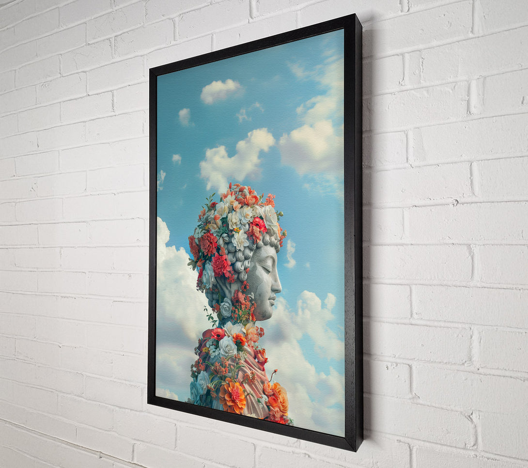  A Canvas Print of Flowers On Buddha Canvas Wall Art
