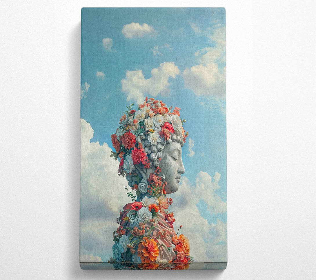  A Canvas Print of Flowers On Buddha Canvas Wall Art