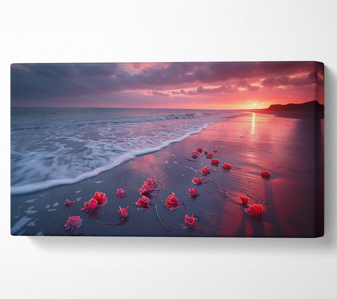  A Canvas Print of Flowers On The Beach Canvas Print