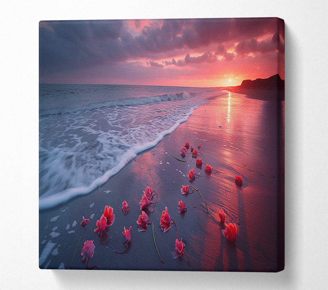  A Canvas Print of Flowers On The Beach Canvas Print