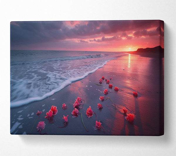 A Canvas Print of Flowers On The Beach Canvas Print