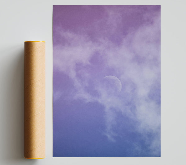Purple Sky Moon Dreams Poster