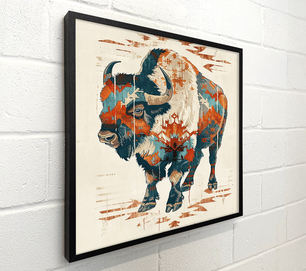 Teal Tribal Bison