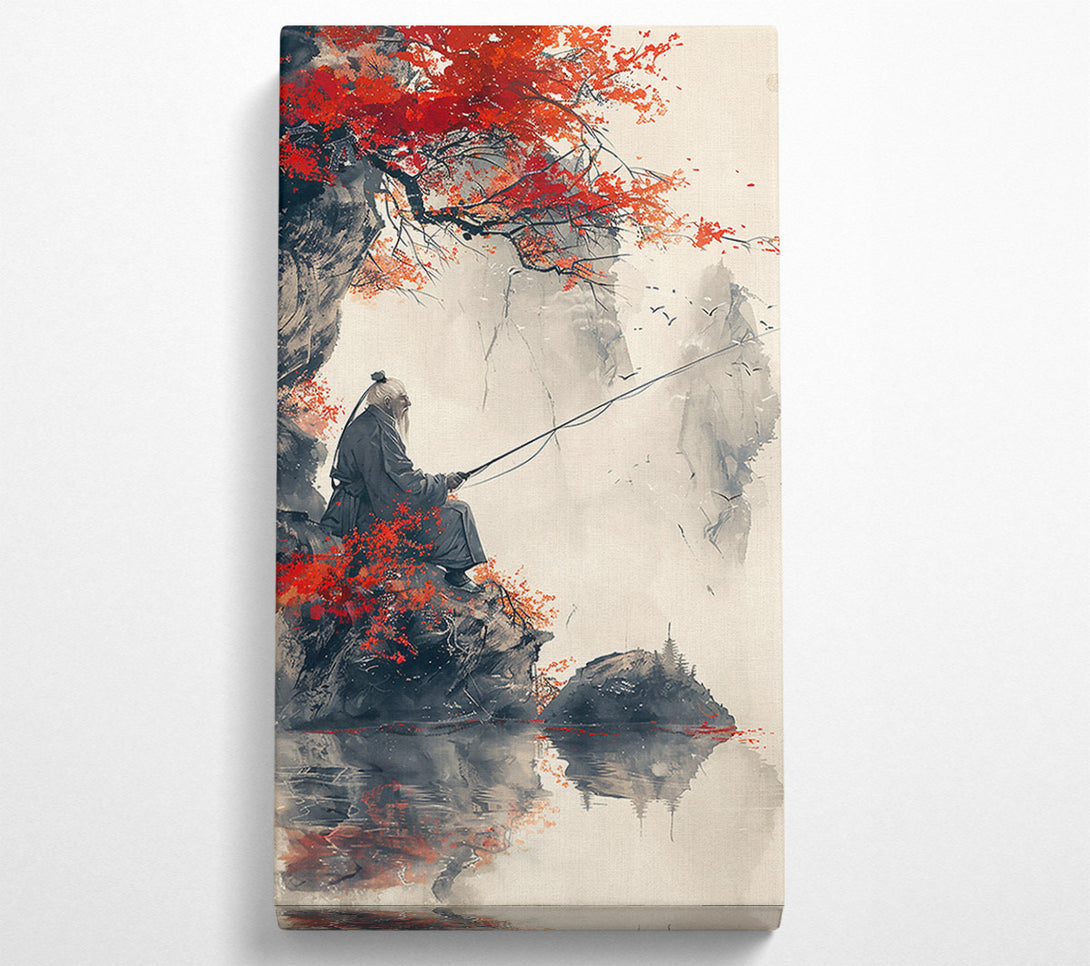  A Canvas Print of Crimson Reflections Of Peace Canvas Art
