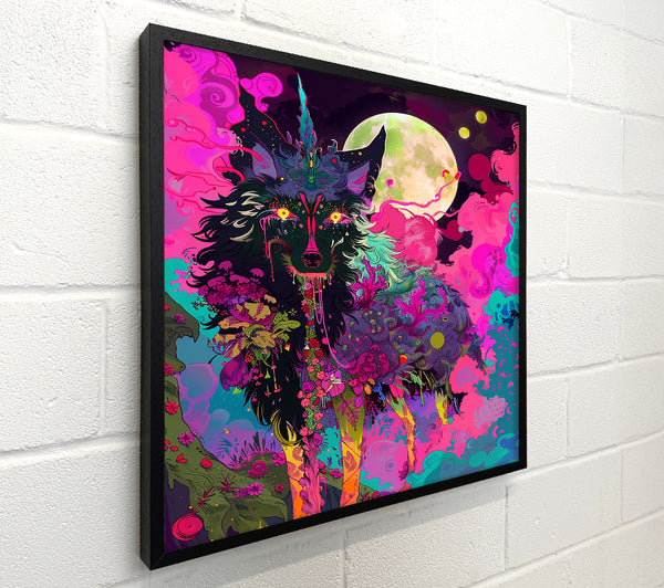 Pink Moon Wolf