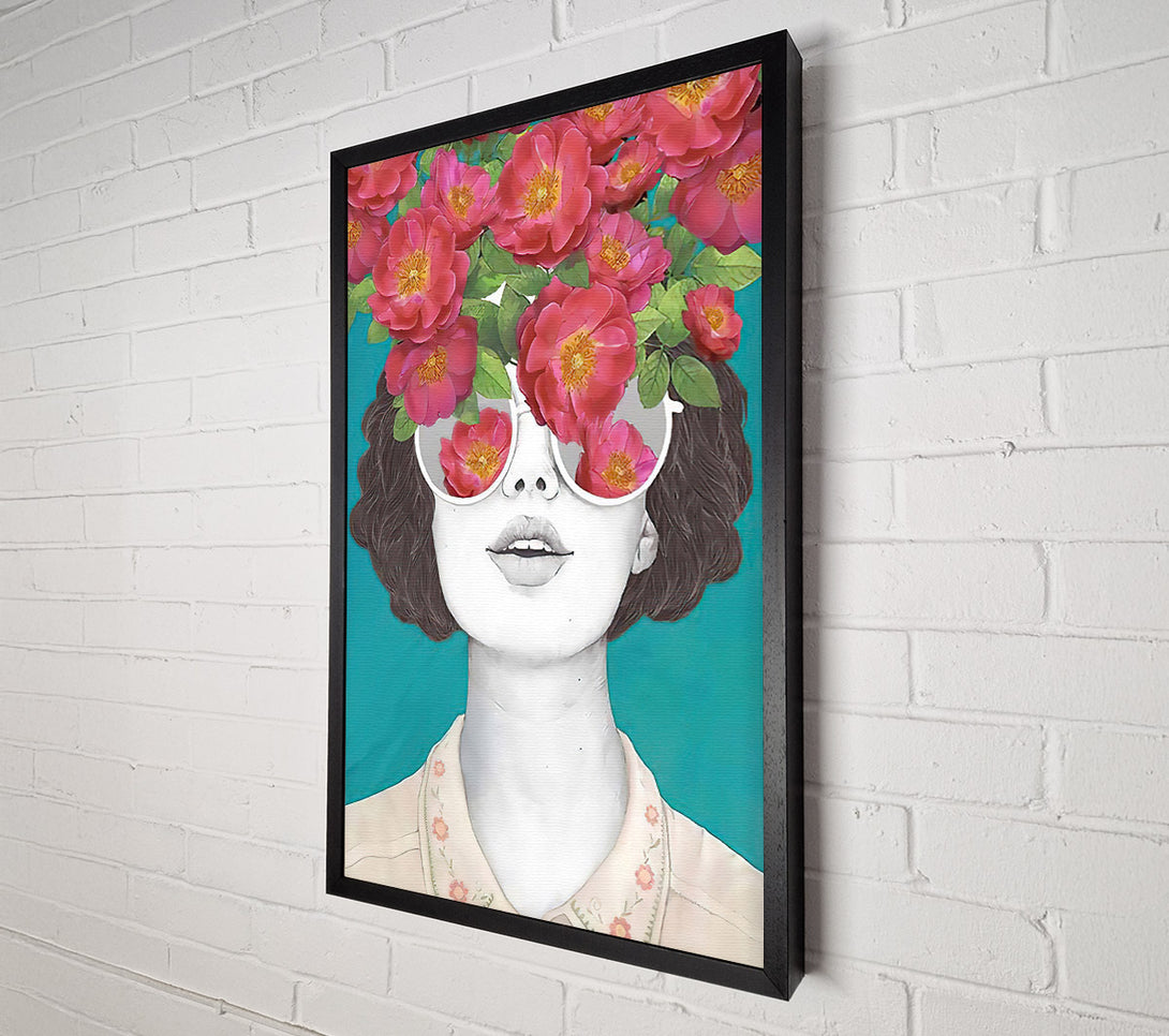  A Canvas Print of Flowers Over Eyes Canvas Art