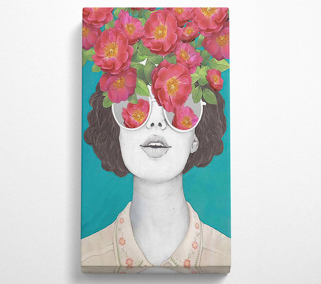  A Canvas Print of Flowers Over Eyes Canvas Art