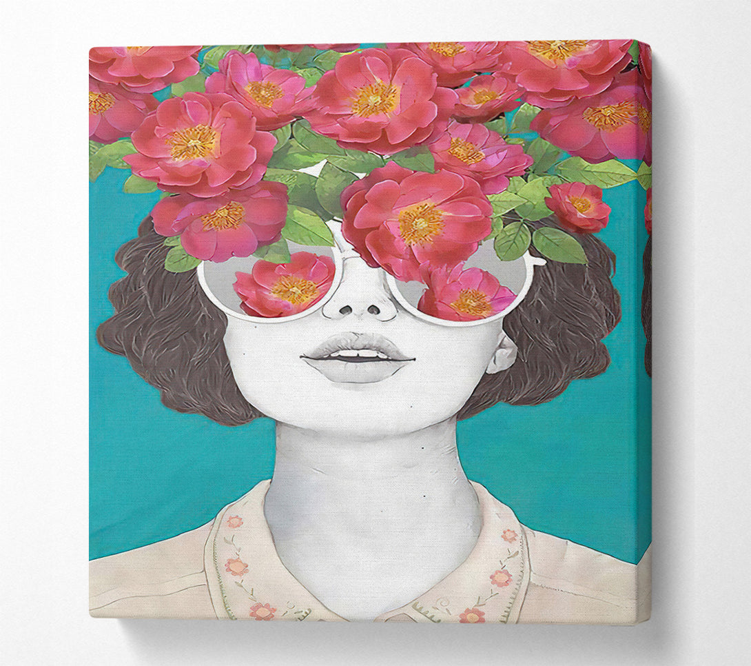  A Canvas Print of Flowers Over Eyes Canvas Art