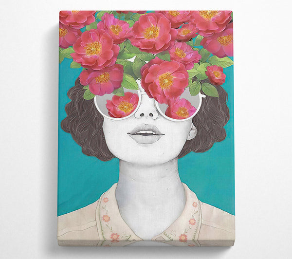  A Canvas Print of Flowers Over Eyes Canvas Art