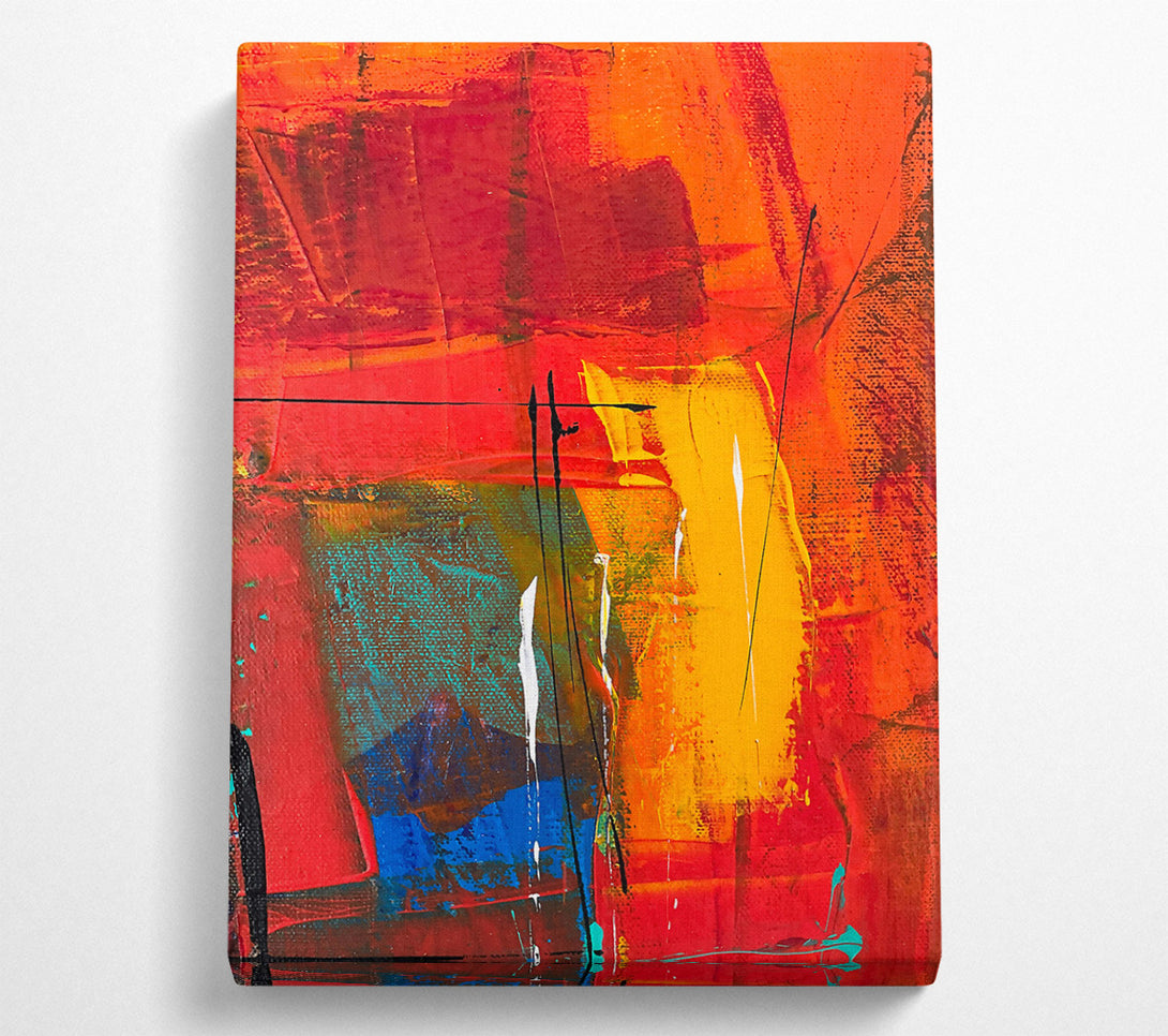  A Canvas Print of Orange Abstract Lines Canvas Print