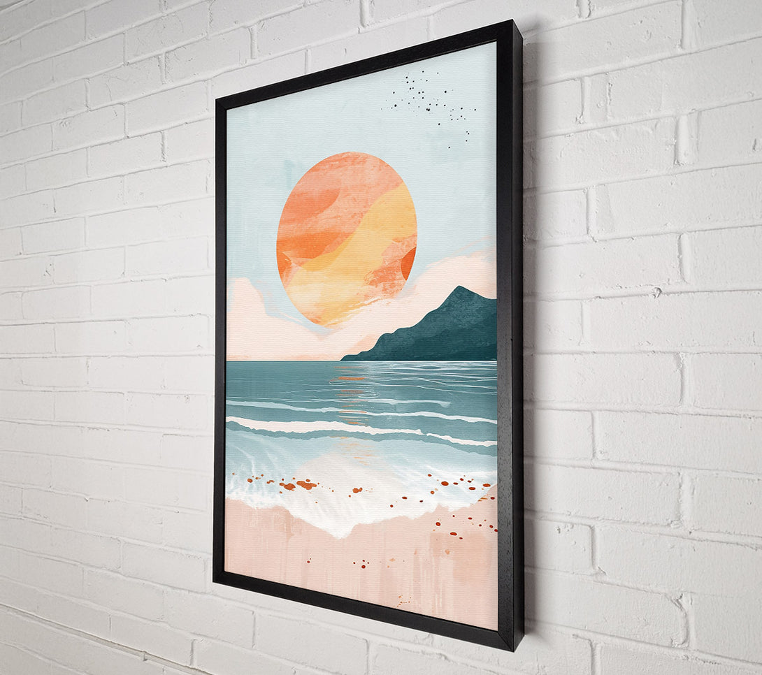  A Canvas Print of Sunset Over Peach Sand Canvas Art