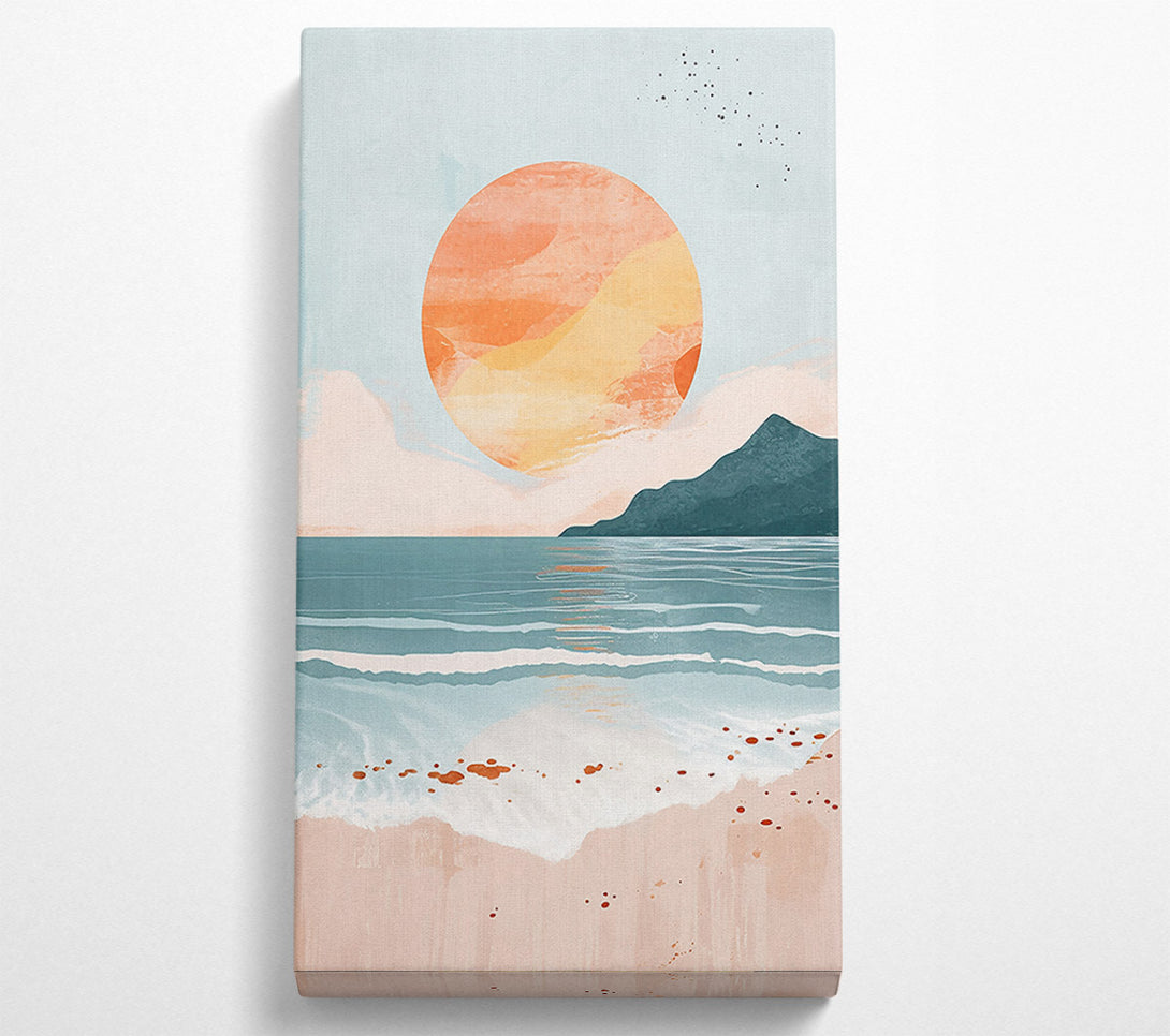  A Canvas Print of Sunset Over Peach Sand Canvas Art
