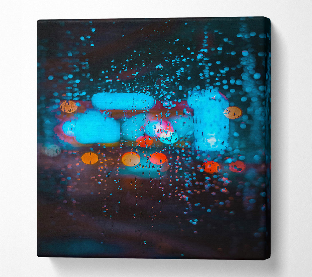  A Canvas Print of Blue City Lights Canvas Wall Art