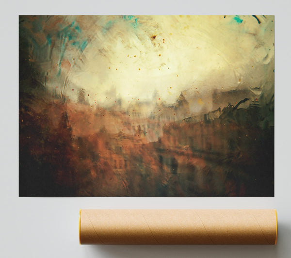 Rust Colored Cityscape Poster