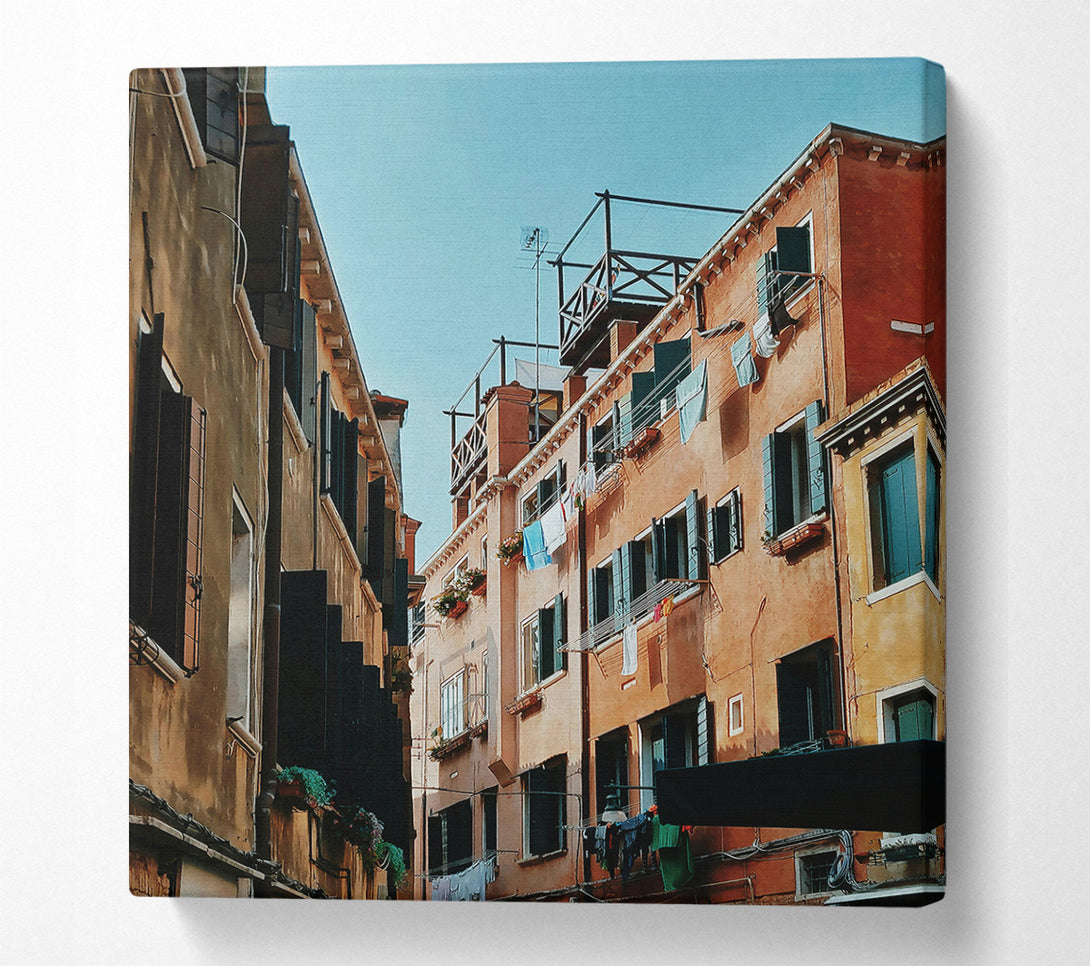  A Canvas Print of Golden Hour Laundry Canvas Print