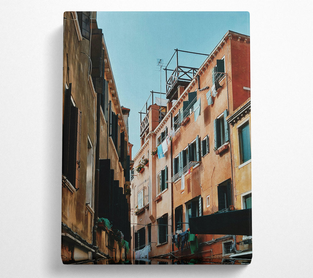  A Canvas Print of Golden Hour Laundry Canvas Print