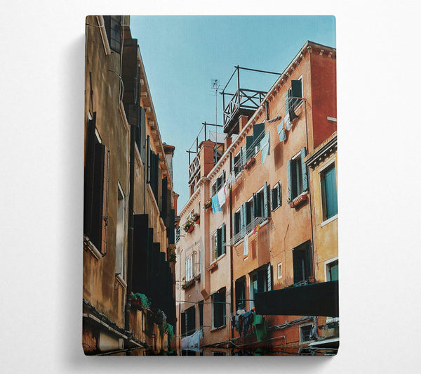  A Canvas Print of Golden Hour Laundry Canvas Print