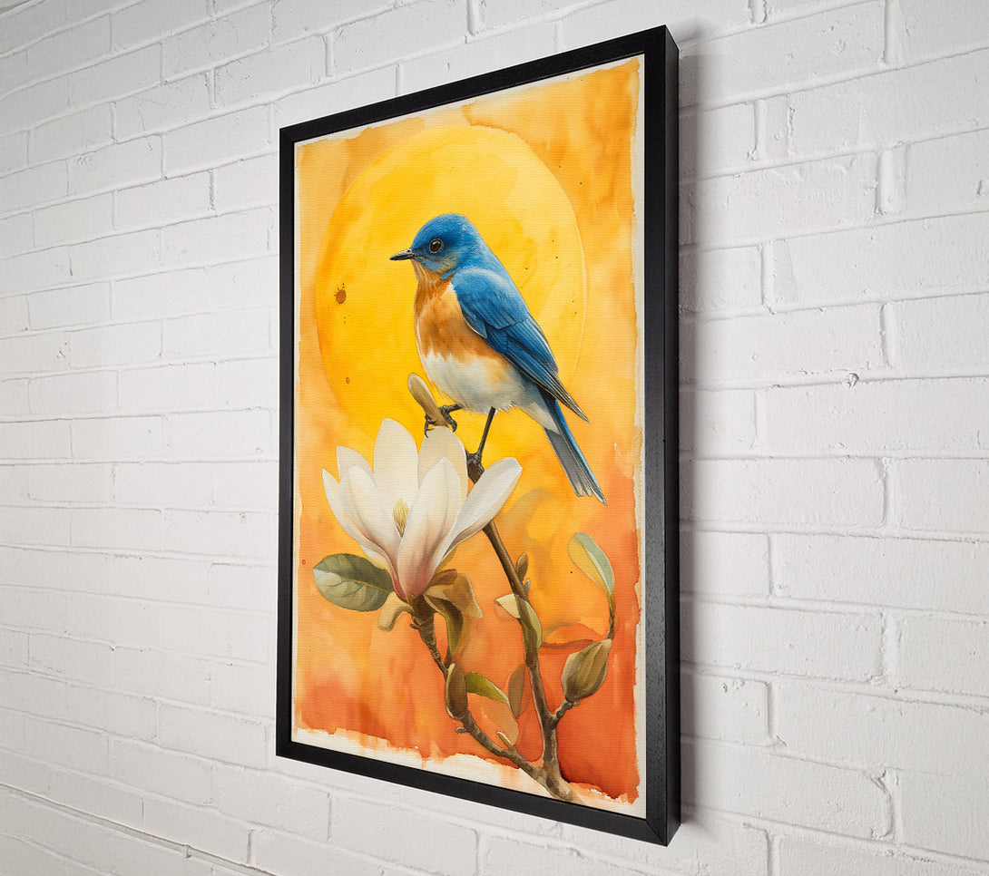  A Canvas Print of Golden Bluebird Bloom Canvas Wall Art