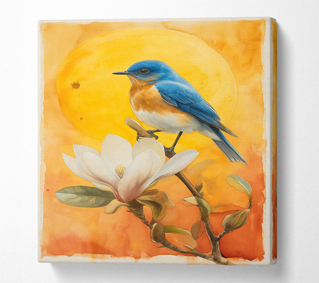  A Canvas Print of Golden Bluebird Bloom Canvas Wall Art