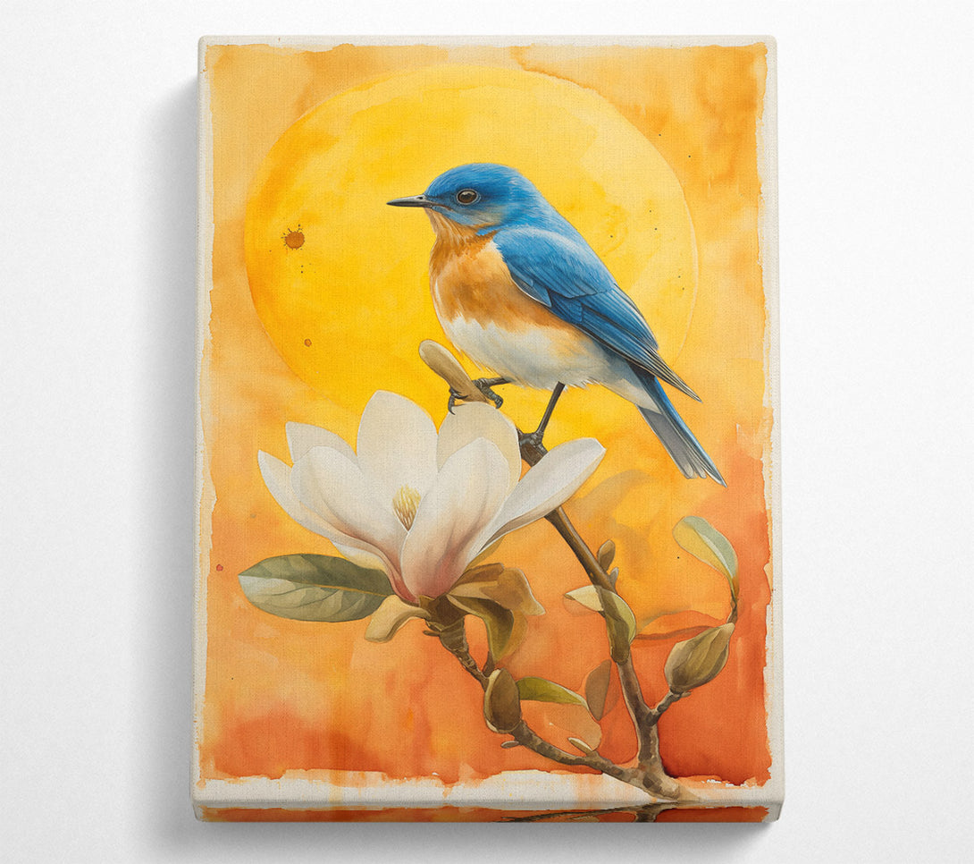  A Canvas Print of Golden Bluebird Bloom Canvas Wall Art