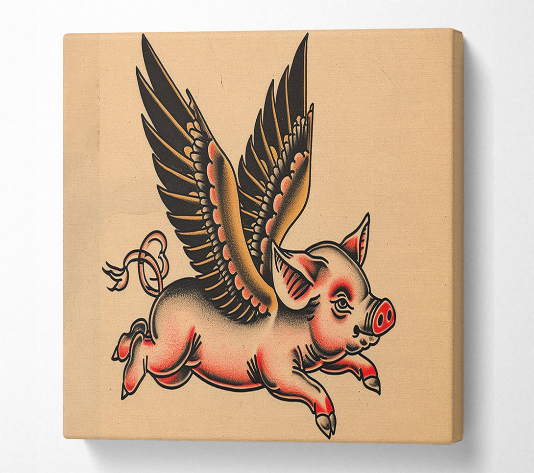 A Canvas Print of Flying Pig Canvas Art