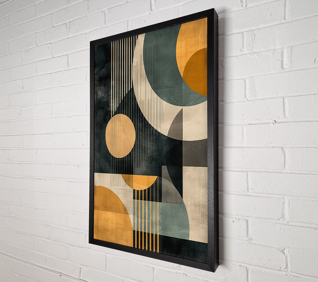  A Canvas Print of Golden Geometric Abstract Canvas Art