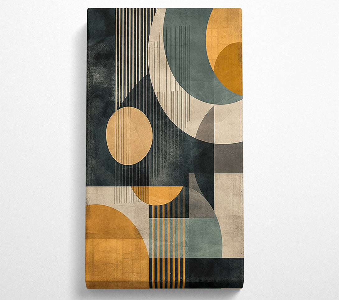  A Canvas Print of Golden Geometric Abstract Canvas Art