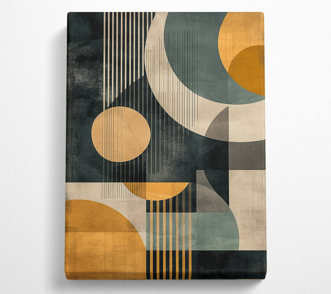  A Canvas Print of Golden Geometric Abstract Canvas Art