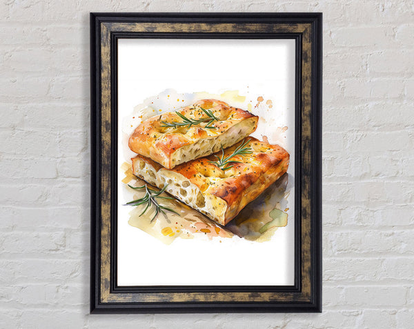 Focaccia Bread Framed Print