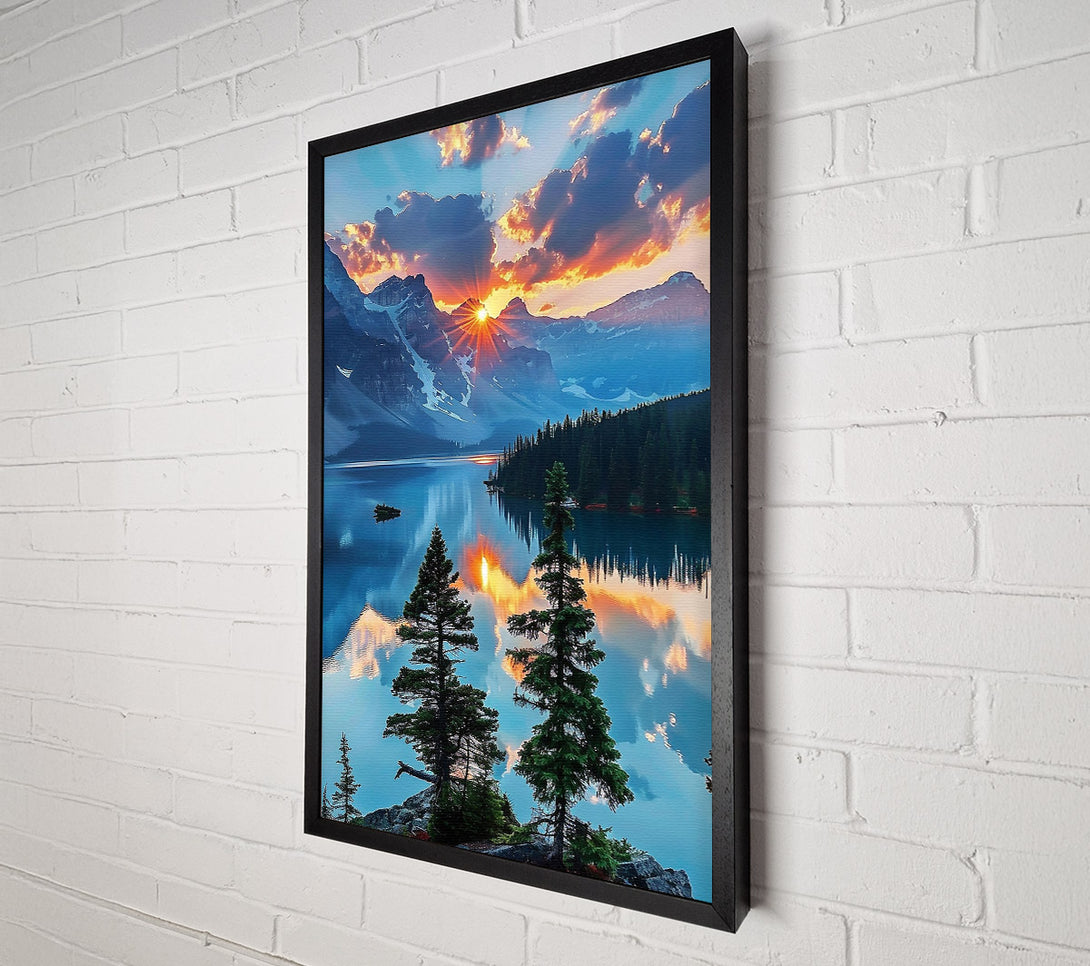  A Canvas Print of Azure Mountain Reflections Canvas Print