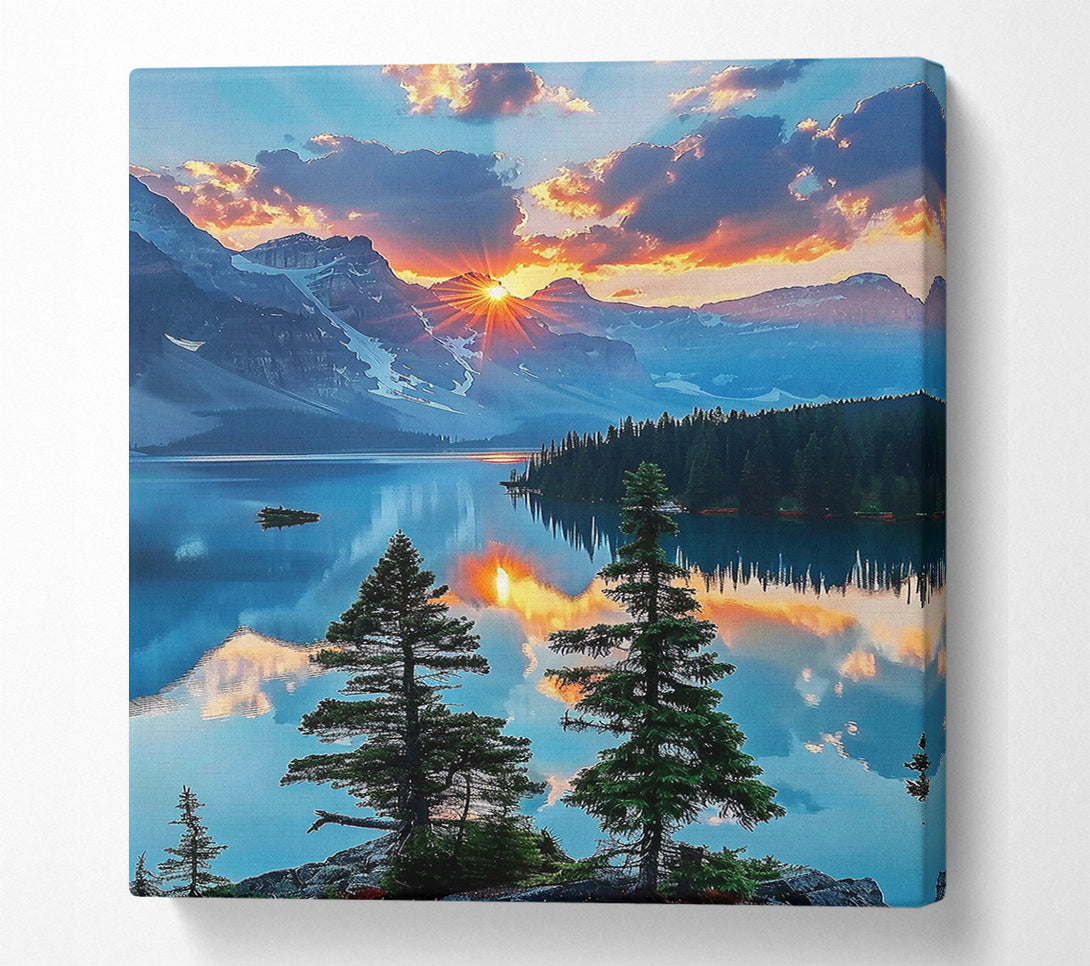  A Canvas Print of Azure Mountain Reflections Canvas Print