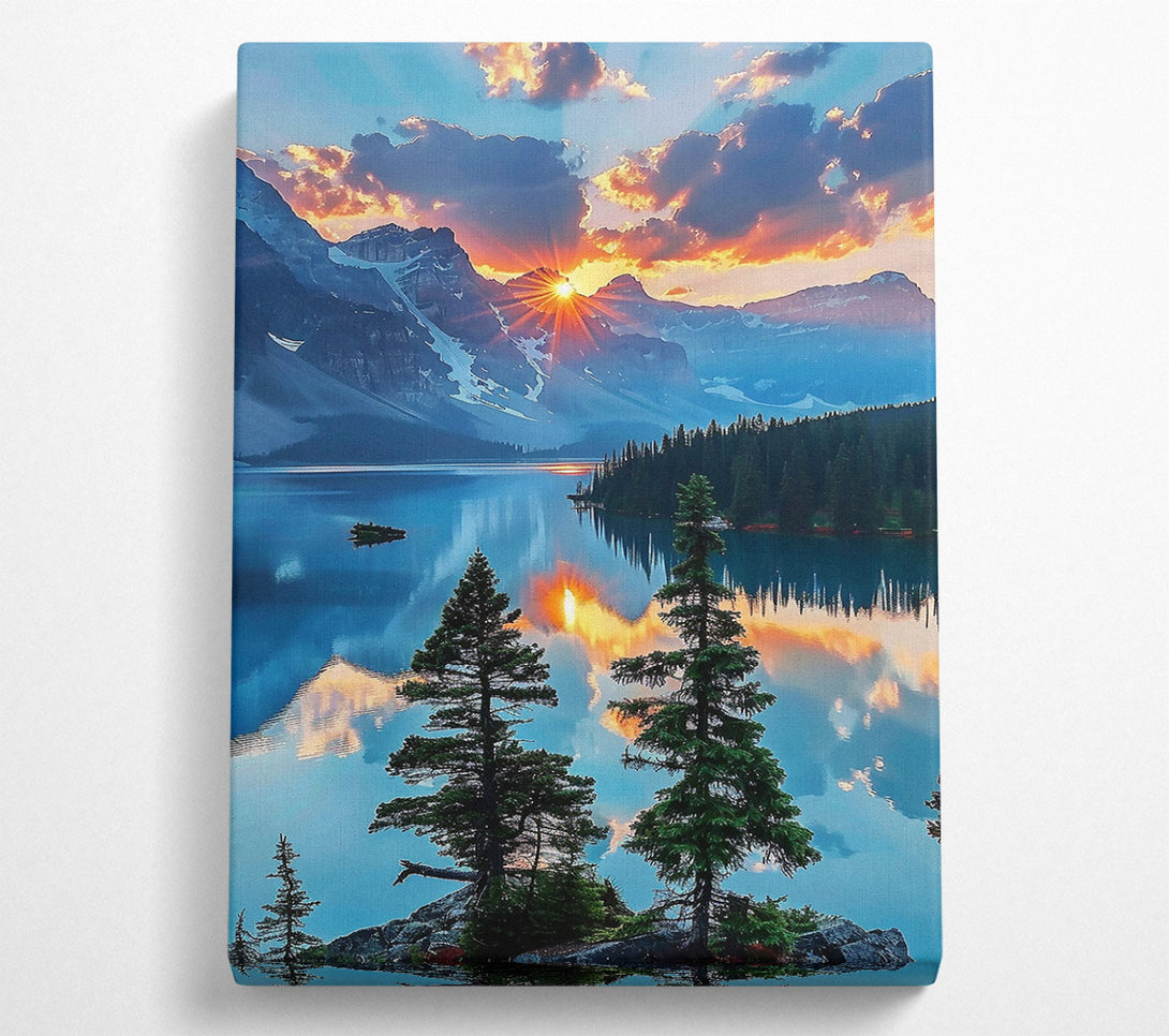  A Canvas Print of Azure Mountain Reflections Canvas Print