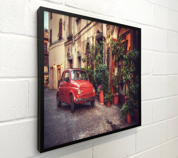 Red Fiat In The Alleyway