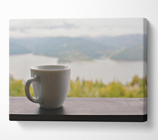  A Canvas Print of White Mug And View Canvas Wall Art