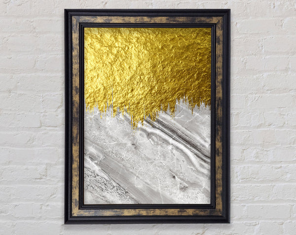 Foil Gold To Grey Framed Print