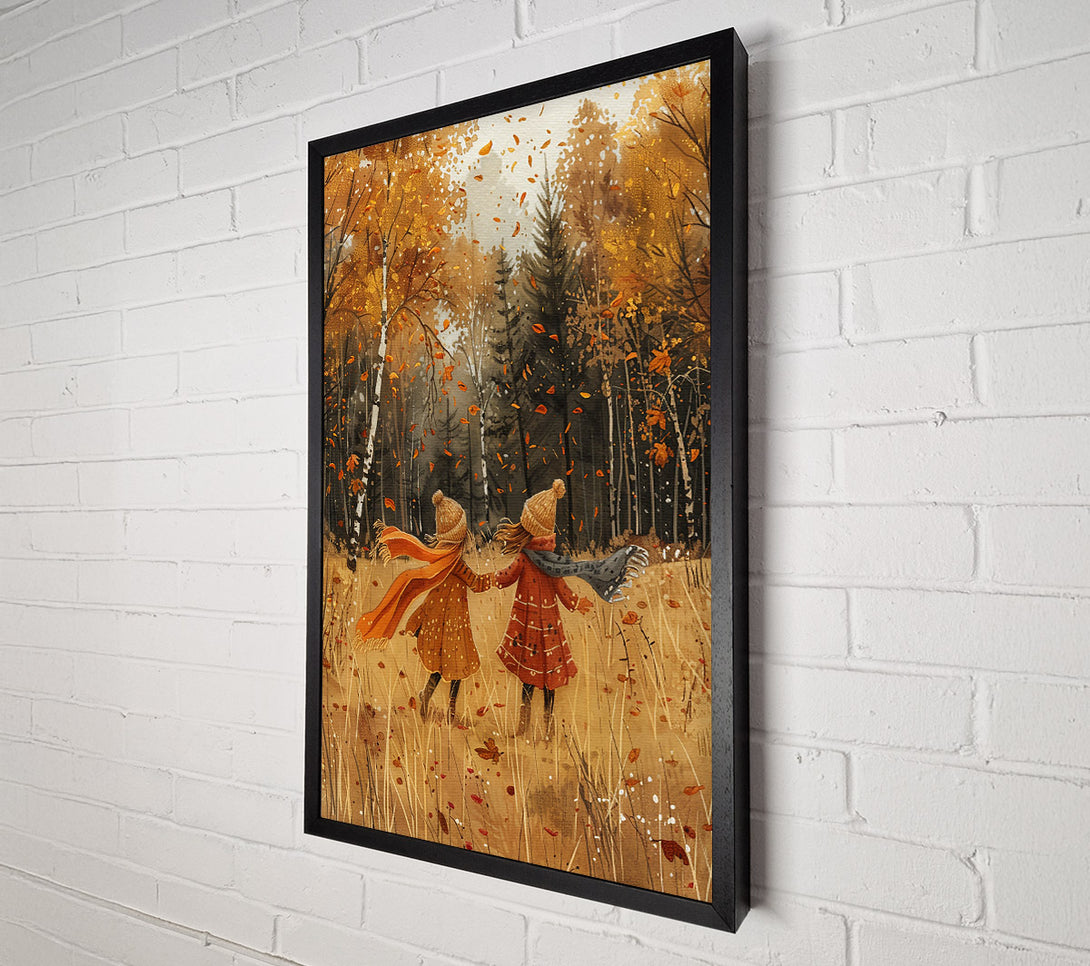  A Canvas Print of Golden Autumn Friendships Canvas Art