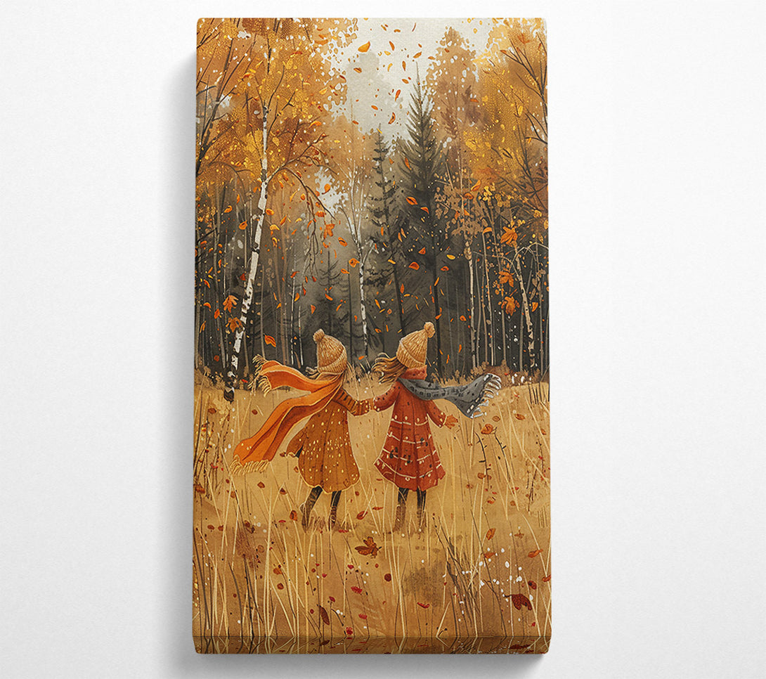  A Canvas Print of Golden Autumn Friendships Canvas Art