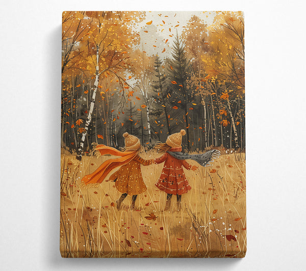  A Canvas Print of Golden Autumn Friendships Canvas Art
