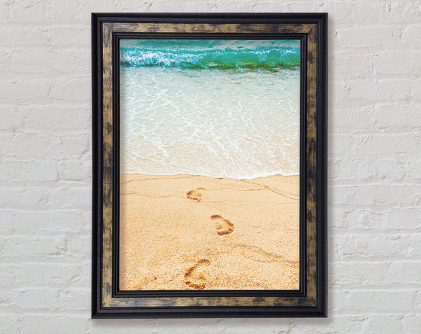 Footsteps In The Sand Framed Print