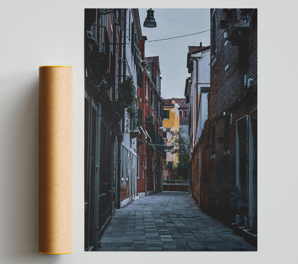 Red Brick Alleyway Poster