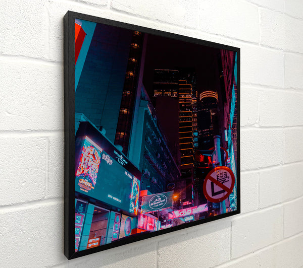Neon Blue Cityscape