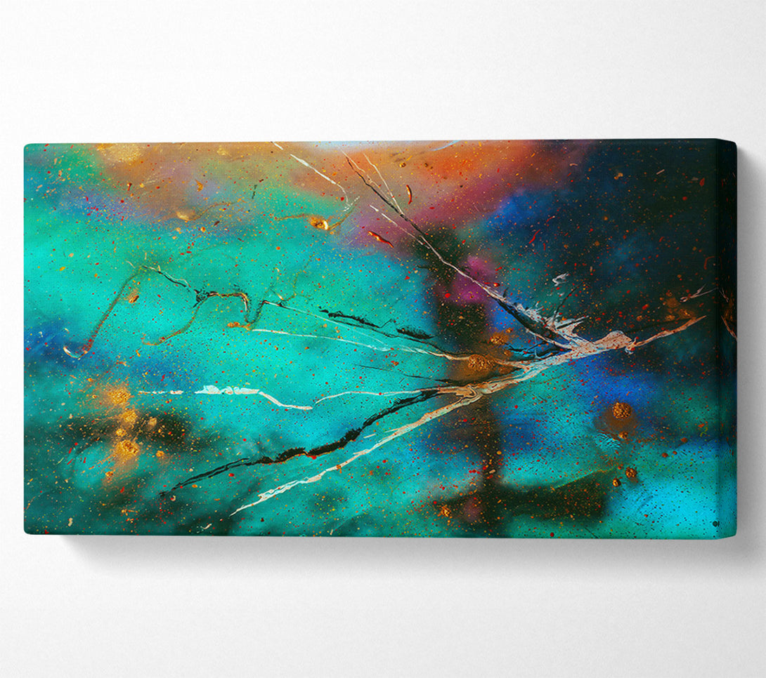  A Canvas Print of Teal Cosmic Dance Canvas Wall Art