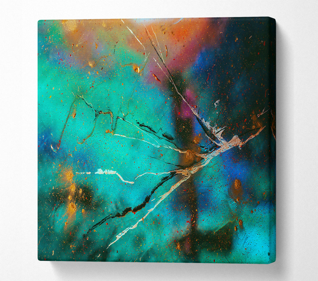  A Canvas Print of Teal Cosmic Dance Canvas Wall Art