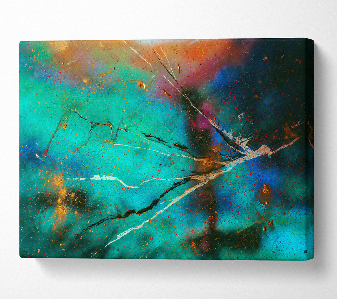  A Canvas Print of Teal Cosmic Dance Canvas Wall Art