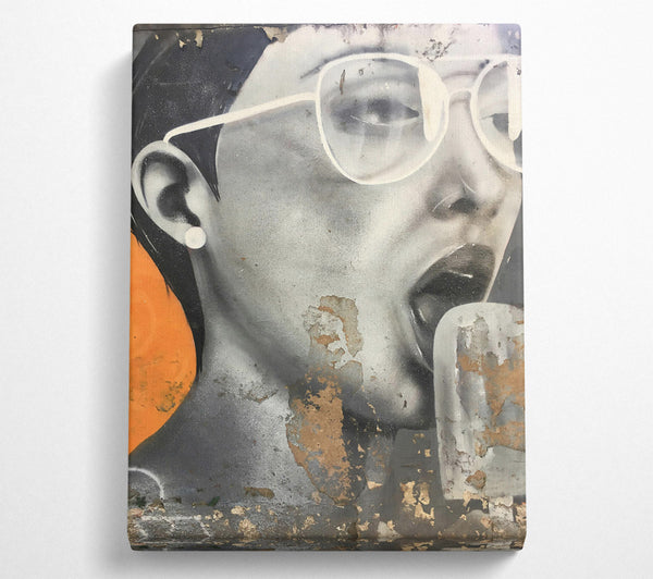  A Canvas Print of Grey Graffiti Scream Canvas Art