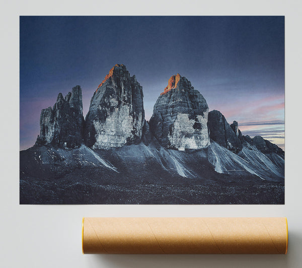 Blue Dusk Peaks Print