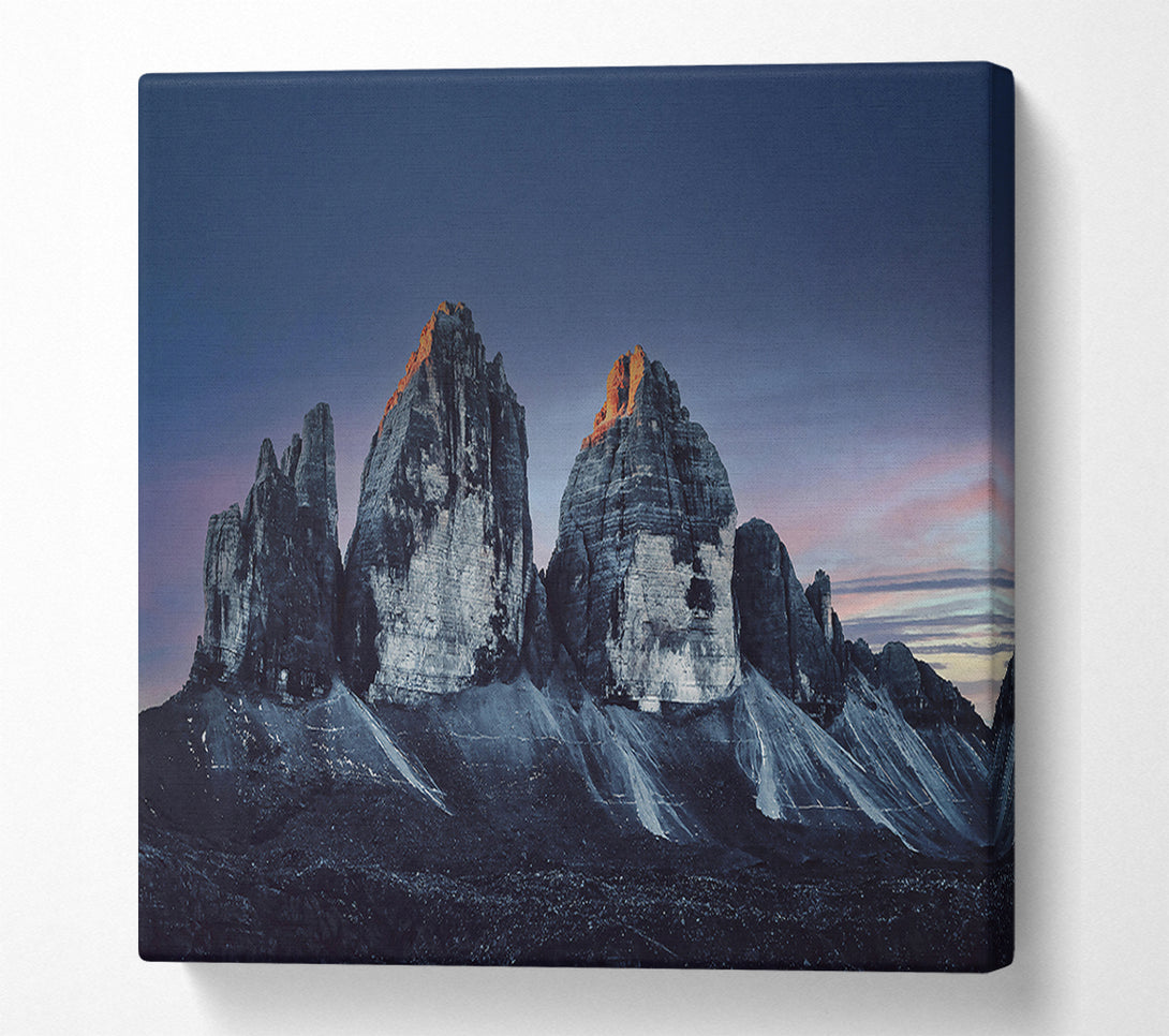  A Canvas Print of Blue Dusk Peaks Canvas Wall Art