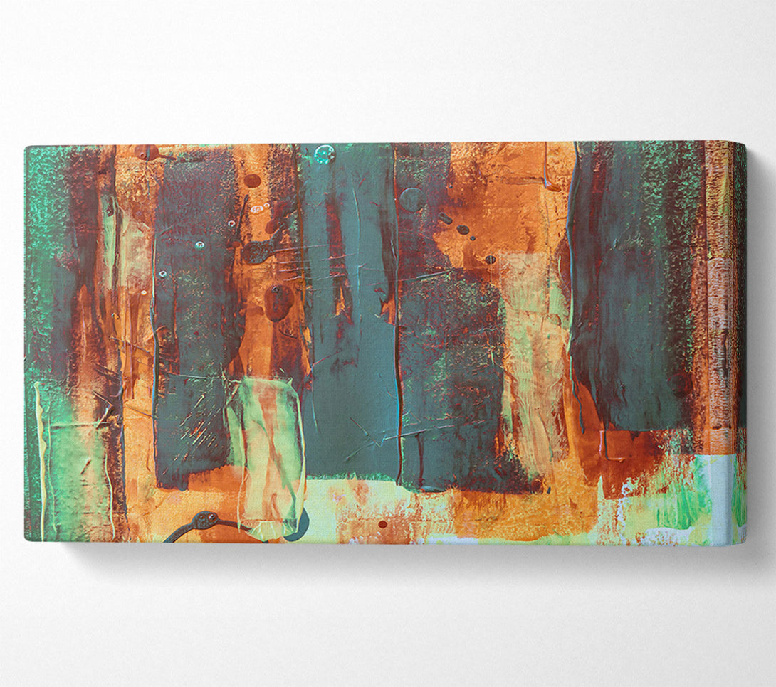  A Canvas Print of Teal Abstract Strokes Canvas Wall Art