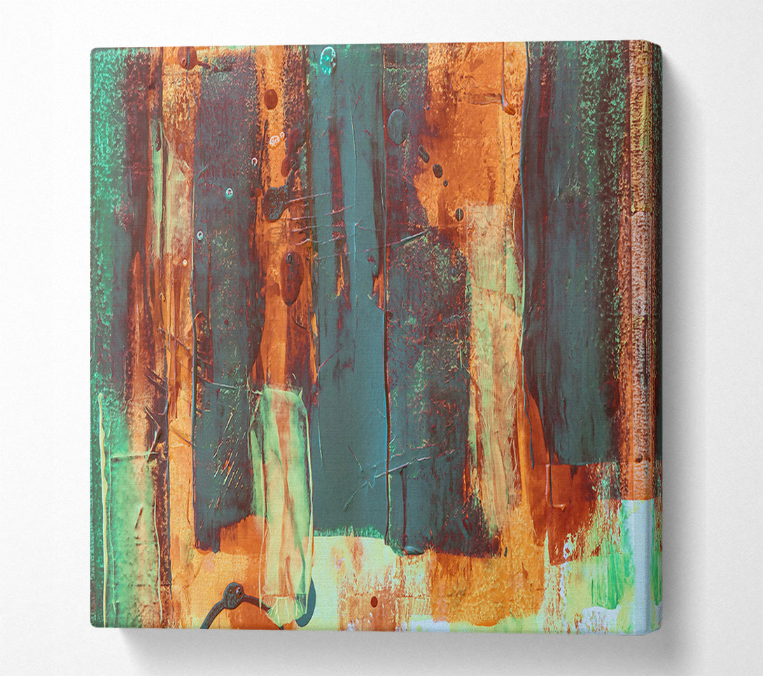  A Canvas Print of Teal Abstract Strokes Canvas Wall Art